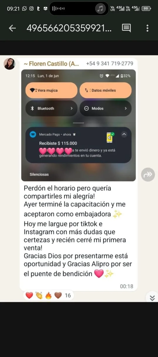 Captura: a las dos semanas ya veía resultados, $80.000 a su cuenta